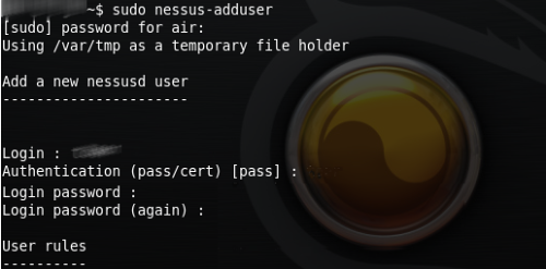 Nessus insert user